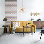 79-Inch Mustard Fabric Sofa Bed with Biscuit Tufting