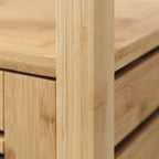 Bamboo Bathroom Storage Cabinet with Open and Closed Shelves