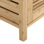 Bamboo Bathroom Storage Cabinet with Open and Closed Shelves