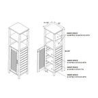 Bamboo Bathroom Storage Cabinet with Open and Closed Shelves