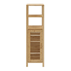 Bamboo Bathroom Storage Cabinet with Open and Closed Shelves