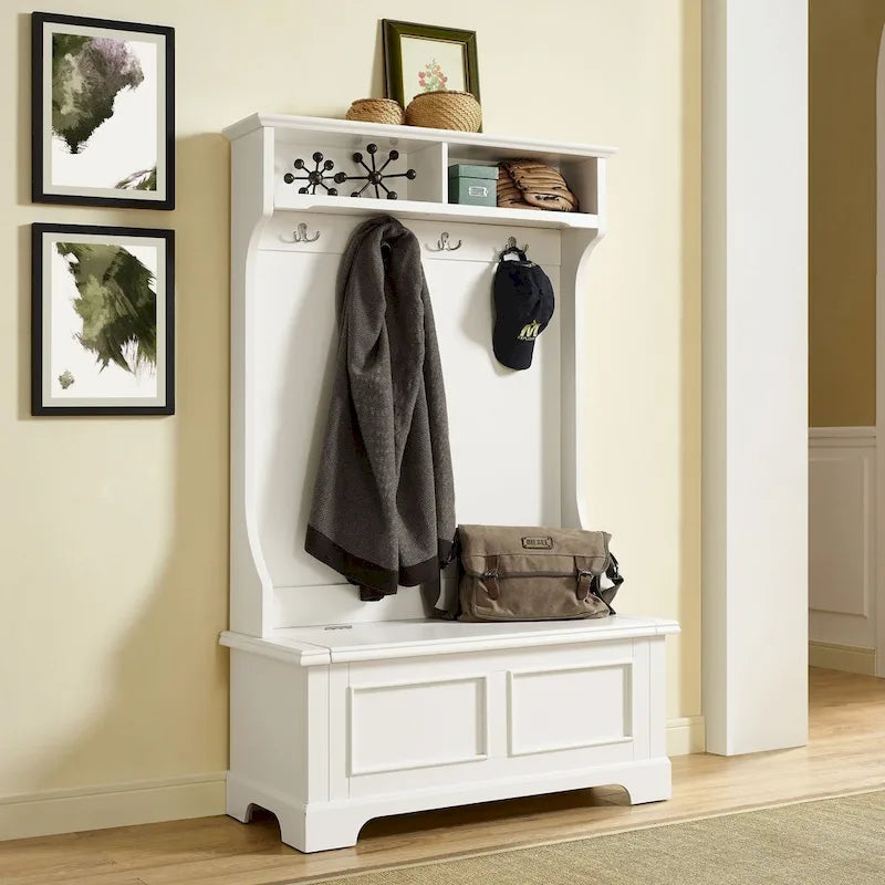 Campbell Classic White Wooden Hall Tree