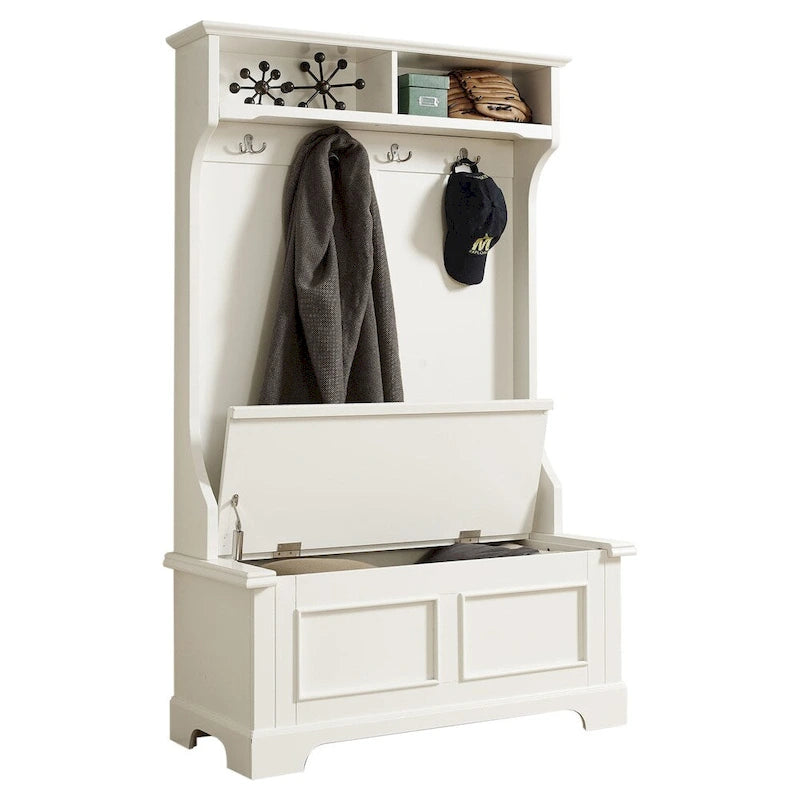 Classic White Wooden Hall Tree