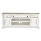Antique White Entertainment TV Stand - 73 Wide