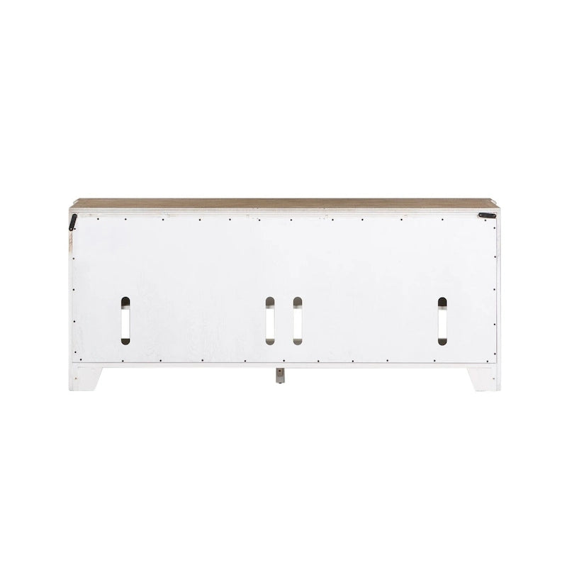 Antique White Entertainment TV Stand - 73 Wide