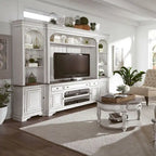 Antique White Entertainment TV Stand - 73 Wide