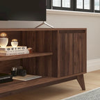 Mid-Century Modern TV Stand with Storage Cabinets and Adjustable Shelf