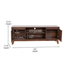 Mid-Century Modern TV Stand with Storage Cabinets and Adjustable Shelf