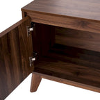 Mid-Century Modern TV Stand with Storage Cabinets and Adjustable Shelf