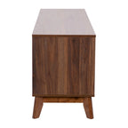 Mid-Century Modern TV Stand with Storage Cabinets and Adjustable Shelf