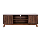 Mid-Century Modern TV Stand with Storage Cabinets and Adjustable Shelf