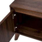 Mid-Century Modern TV Stand with Storage Cabinets and Adjustable Shelf