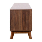 Mid-Century Modern TV Stand with Storage Cabinets and Adjustable Shelf