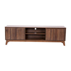 Mid-Century Modern TV Stand with Storage Cabinets and Adjustable Shelf