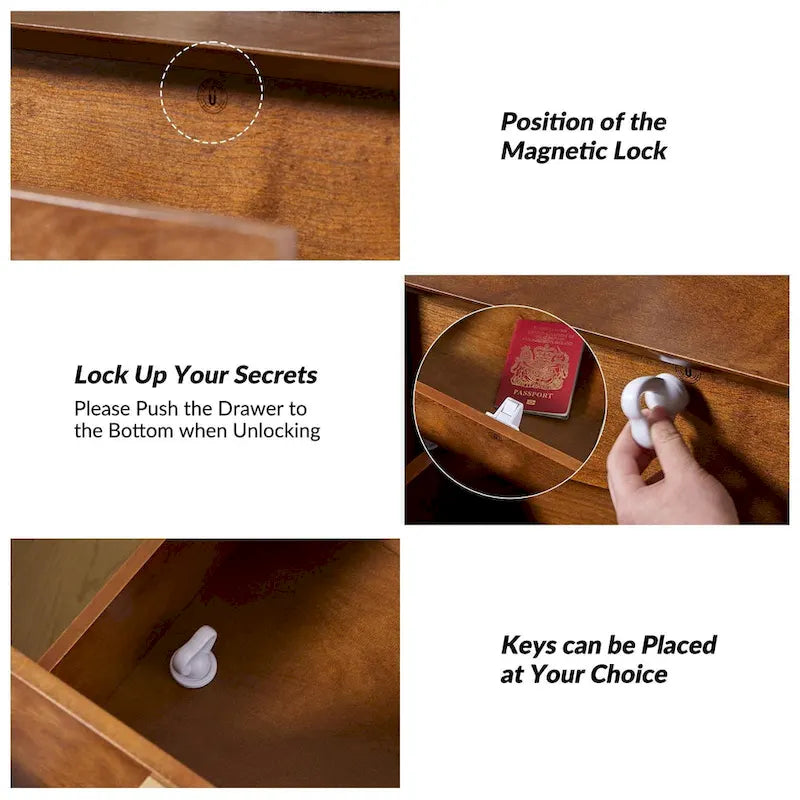 2-Drawer Nightstand with Charging Station