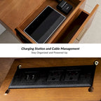 2-Drawer Nightstand with Charging Station