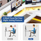 L-Shaped Desk with Monitor Stand, Charging Station and LED Light Strip