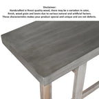 59 Inch Farmhouse Console Table with Geometric Base, Brown