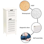 Miami White Bathroom Linen Storage Cabinet Vented Door and Drawer - 14.7L x 11.13W x 32.12H