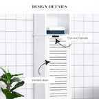Miami White Bathroom Linen Storage Cabinet Vented Door and Drawer - 14.7L x 11.13W x 32.12H