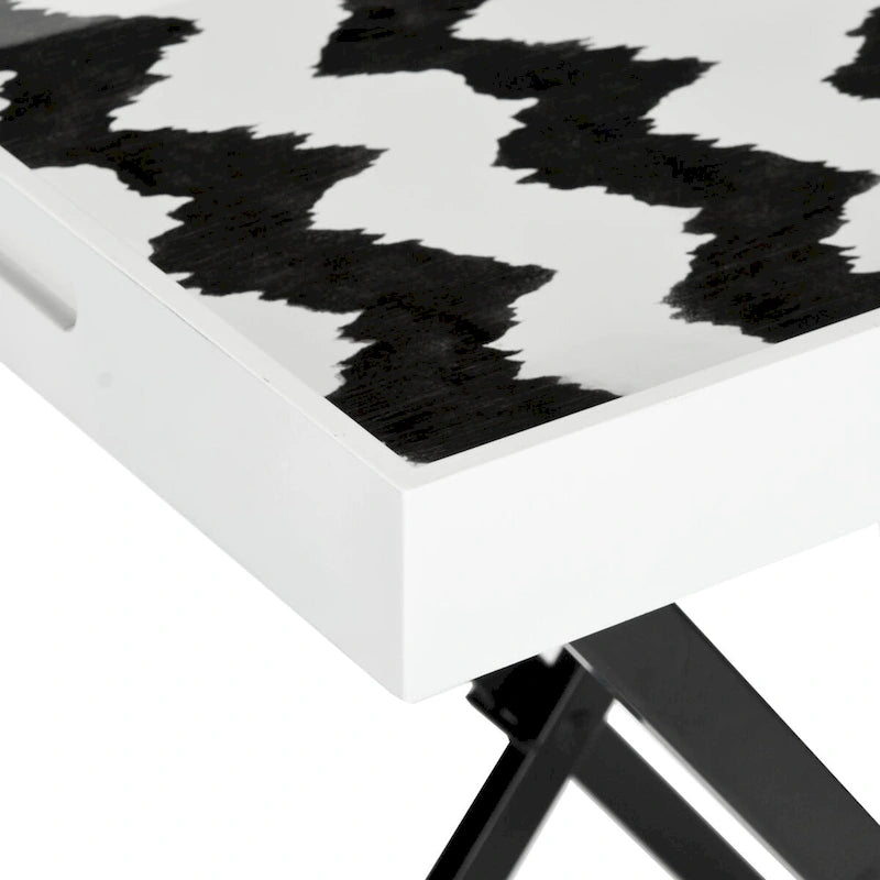 Lacquer Tray Table with Metal Base - 28W x 18D x 32H