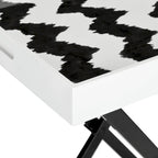Lacquer Tray Table with Metal Base - 28W x 18D x 32H