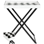 Lacquer Tray Table with Metal Base - 28W x 18D x 32H