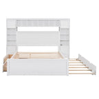 Queen Size Platform Bed with Storage Drawers, Headboard Shelves, and Built-In Outlets