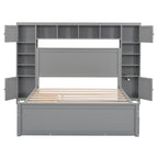 Queen Size Platform Bed with Storage Drawers, Headboard Shelves, and Built-In Outlets