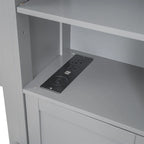Queen Size Platform Bed with Storage Drawers, Headboard Shelves, and Built-In Outlets