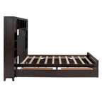 Queen Size Platform Bed with Storage Drawers, Headboard Shelves, and Built-In Outlets