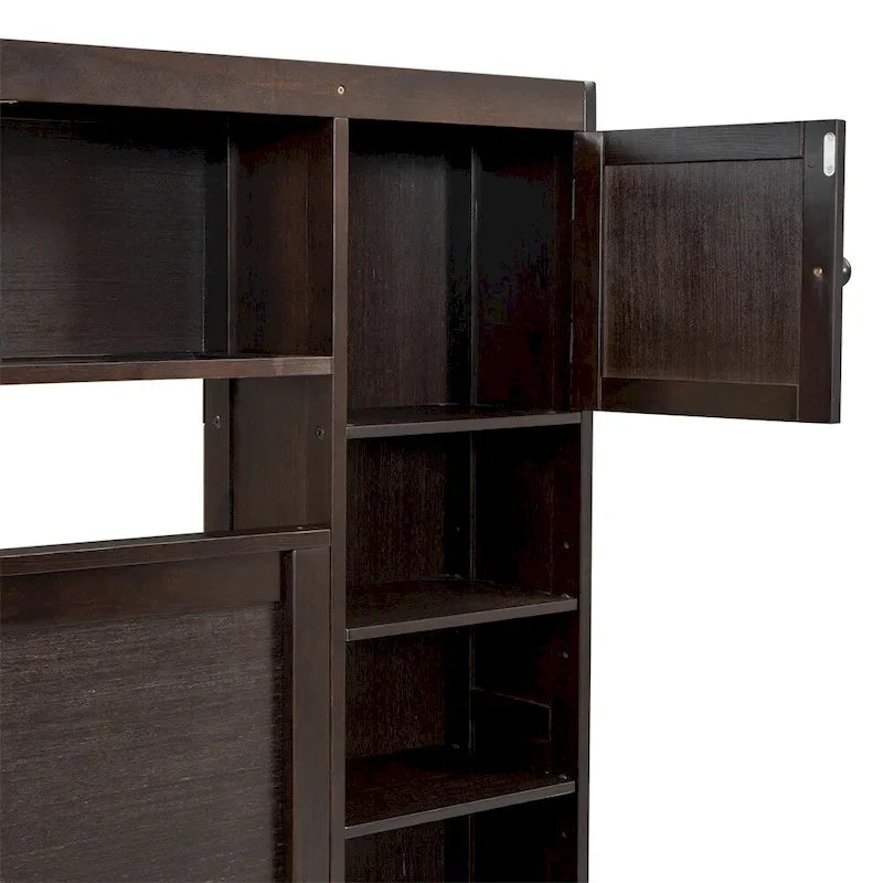 Queen Size Platform Bed with Storage Drawers, Headboard Shelves, and Built-In Outlets