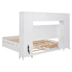 Queen Size Platform Bed with Storage Drawers, Headboard Shelves, and Built-In Outlets