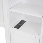 Queen Size Platform Bed with Storage Drawers, Headboard Shelves, and Built-In Outlets
