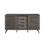 59-Inch Sideboard with 4 Drawers and 2 Sliding Slat Doors