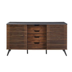 59-Inch Sideboard with 4 Drawers and 2 Sliding Slat Doors