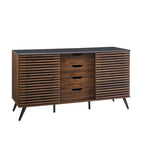 59-Inch Sideboard with 4 Drawers and 2 Sliding Slat Doors