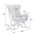Teddy Fabric Padded Seat Rocking Chair