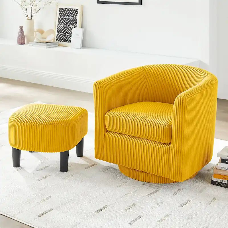 Swivel Accent Chair with Ottoman