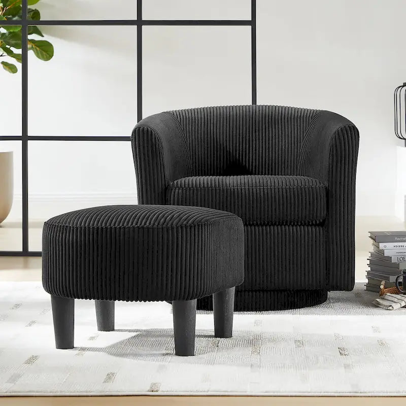 Swivel Accent Chair with Ottoman