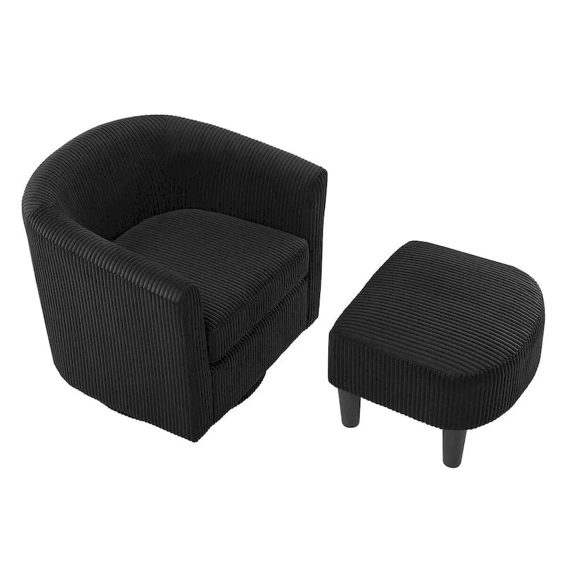Swivel Accent Chair with Ottoman