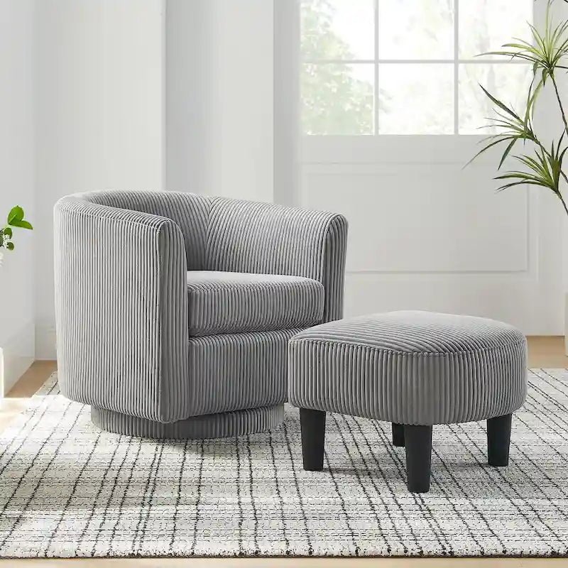 Swivel Accent Chair with Ottoman