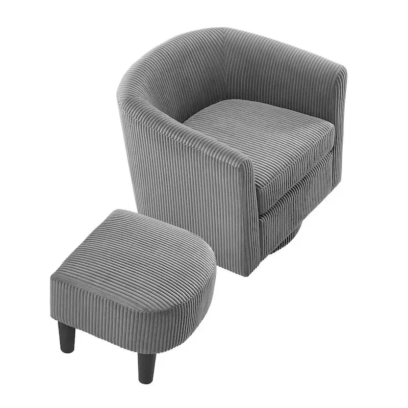 Swivel Accent Chair with Ottoman