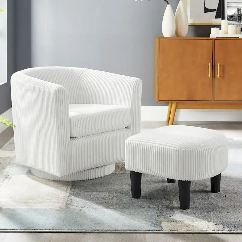 Swivel Accent Chair with Ottoman