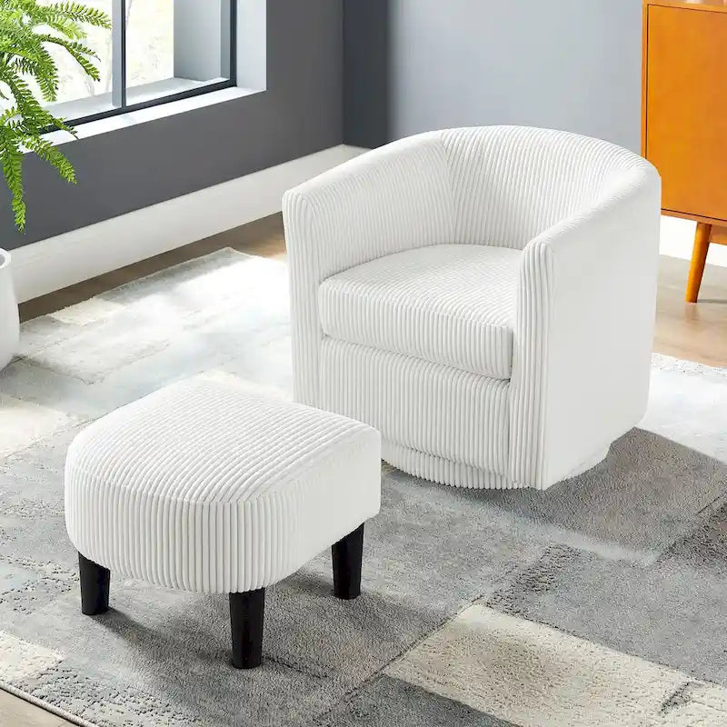 Swivel Accent Chair with Ottoman