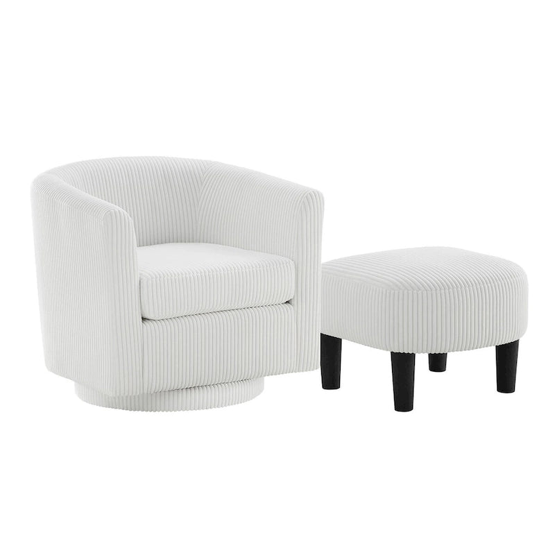 Swivel Accent Chair with Ottoman