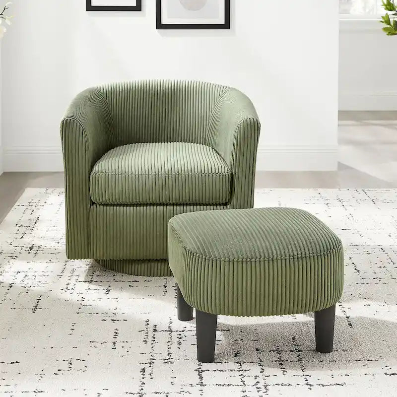 Swivel Accent Chair with Ottoman
