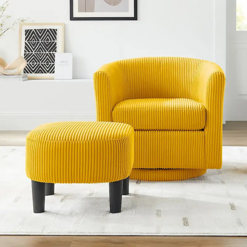 Swivel Accent Chair with Ottoman