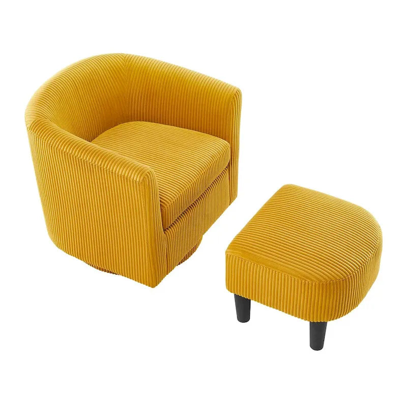 Swivel Accent Chair with Ottoman