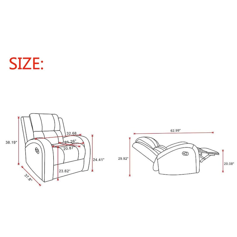 Faux Leather Recliner Chair